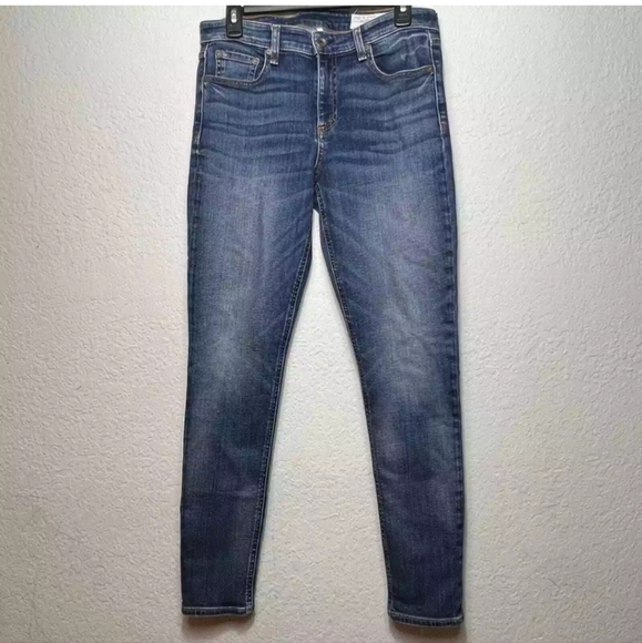 RAG & BONE Cate Mid-Rise Ankle Skinny Jeans Medium Wash Blue Valley Line Sz 28 - Picture 6 of 12